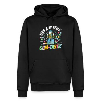 Lustiger Kaugummiautomat - Männer Premium Bio Hoodie - Schwarz - Vorne - Nico (187cm)