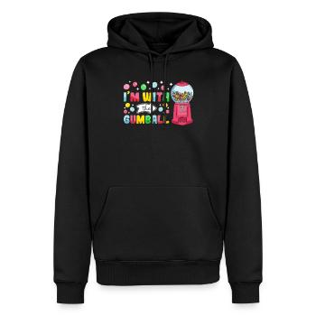 Lustiger Kaugummiautomat - Männer Premium Bio Hoodie - Schwarz - Vorne - Nico (187cm)