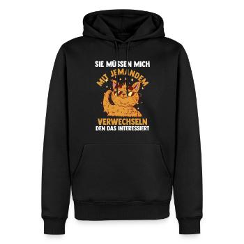 Dictons drôles, collègues de travail, humour de bureau - Sweat à capuche Premium bio Homme - noir - Devant - Nico (187cm)