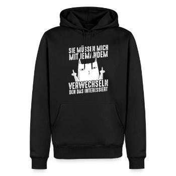 Dictons drôles, collègues de travail, humour de bureau - Sweat à capuche Premium bio Homme - noir - Devant - Nico (187cm)