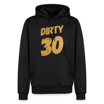 Dirty 30 30e anniversaire - Sweat à capuche Premium bio Homme - noir - Devant - Nico (187cm)