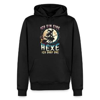 Je suis une sorcière, j’ai le droit de faire ça - Sweat à capuche Premium bio Homme - noir - Devant - Nico (187cm)
