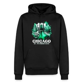 Fête de la Saint-Patrick à Chicago - Sweat à capuche Premium bio Homme - noir - Devant - Nico (187cm)