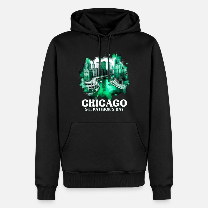 Chicago St. Patrick's Day - Männer Premium Bio Hoodie - Schwarz