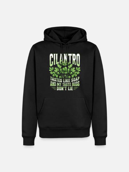 Koriander Korianderhasser - Männer Premium Bio Hoodie - Schwarz