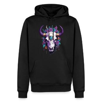 Spirituelles Mandala Totemtier Skull Design - Männer Premium Bio Hoodie - Schwarz - Vorne - Nico (187cm)