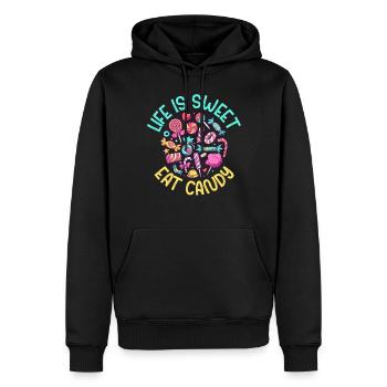 Candy Gift - Männer Premium Bio Hoodie - Schwarz - Vorne - Nico (187cm)