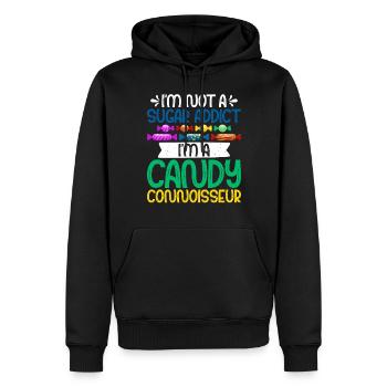 Candy Gift - Männer Premium Bio Hoodie - Schwarz - Vorne - Nico (187cm)