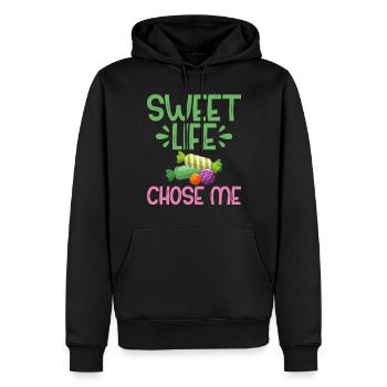 Candy Gift - Männer Premium Bio Hoodie - Schwarz - Vorne - Nico (187cm)