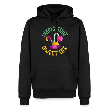 Candy Gift - Men’s Premium Organic Hoodie - black - Front - Nico (187cm)