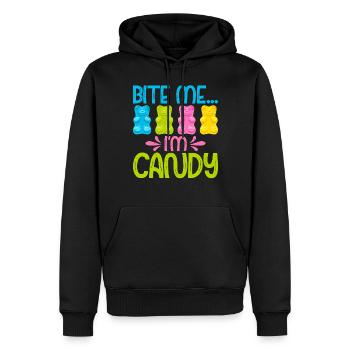 Candy Gift - Männer Premium Bio Hoodie - Schwarz - Vorne - Nico (187cm)