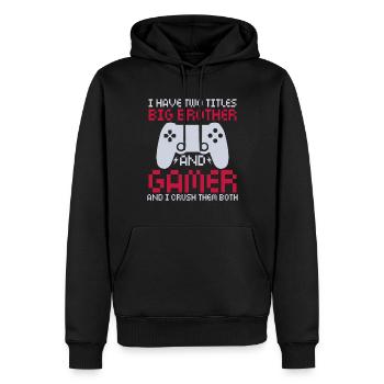 Big Brother Video Gamer New Brother Gaming - Sweat à capuche Premium bio Homme - noir - Devant - Nico (187cm)