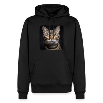 Chat Chats American Wirehair - Sweat à capuche Premium bio Homme - noir - Devant - Nico (187cm)