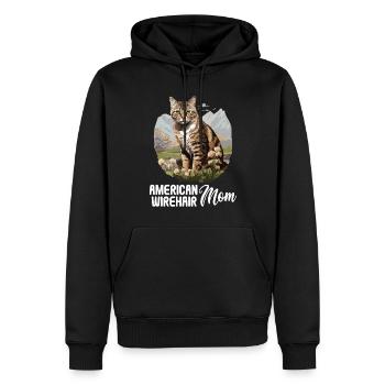 Chat Chats American Wirehair - Sweat à capuche Premium bio Homme - noir - Devant - Nico (187cm)