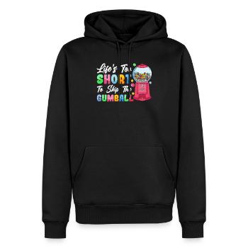 Lustiger Kaugummiautomat - Männer Premium Bio Hoodie - Schwarz - Vorne - Nico (187cm)