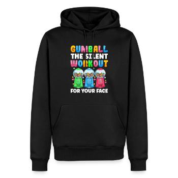 Lustiger Kaugummiautomat - Männer Premium Bio Hoodie - Schwarz - Vorne - Nico (187cm)