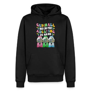Lustiger Kaugummiautomat - Männer Premium Bio Hoodie - Schwarz - Vorne - Nico (187cm)