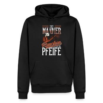 Pfeife, Raucher, Echte Männer, Pfeifenraucher - Männer Premium Bio Hoodie - Schwarz - Vorne - Nico (187cm)