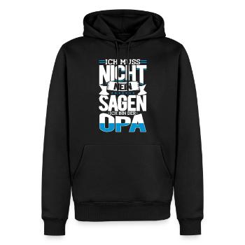 Je n’ai pas besoin de dire non, je suis grand-père - Sweat à capuche Premium bio Homme - noir - Devant - Nico (187cm)
