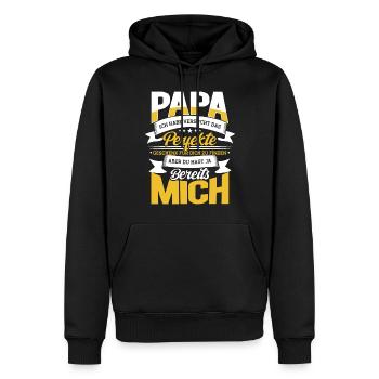 Papa J’ai essayé le cadeau parfait Papa - Sweat à capuche Premium bio Homme - noir - Devant - Nico (187cm)