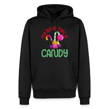 Candy Gift - Männer Premium Bio Hoodie - Schwarz - Vorne - Nico (187cm)
