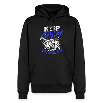 Keep Calm And Sambo On - Men’s Premium Organic Hoodie - black - Front - Nico (187cm)