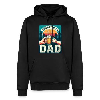 Futur papa chargement futur papa - Sweat à capuche Premium bio Homme - noir - Devant - Nico (187cm)