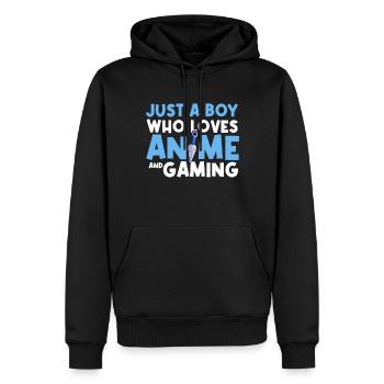 Anime Gaming Otaku Manga Kawaii Japan - Männer Premium Bio Hoodie - Schwarz - Vorne - Nico (187cm)