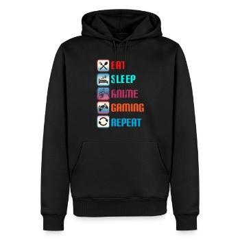 Anime Gaming Otaku Manga Kawaii Japan - Männer Premium Bio Hoodie - Schwarz - Vorne - Nico (187cm)
