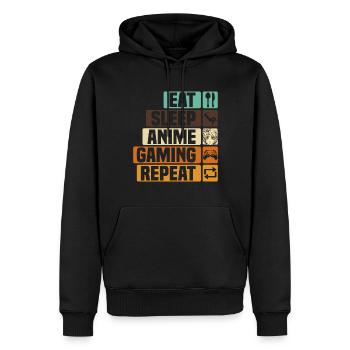 Anime Gaming Otaku Manga Kawaii Japan - Männer Premium Bio Hoodie - Schwarz - Vorne - Nico (187cm)