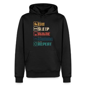 Anime Gaming Otaku Manga Kawaii Japan - Männer Premium Bio Hoodie - Schwarz - Vorne - Nico (187cm)