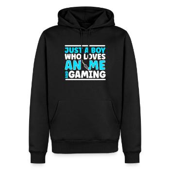 Anime Gaming Otaku Manga Kawaii Japan - Männer Premium Bio Hoodie - Schwarz - Vorne - Nico (187cm)