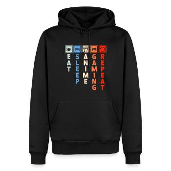 Anime Gaming Otaku Manga Kawaii Japan - Männer Premium Bio Hoodie - Schwarz - Vorne - Nico (187cm)