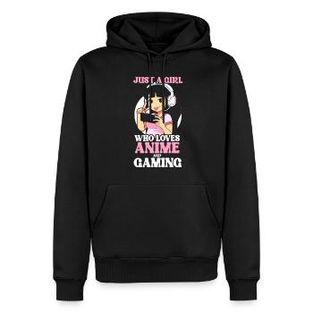Anime Gaming Otaku Manga Kawaii Japan - Männer Premium Bio Hoodie - Schwarz - Vorne - Nico (187cm)
