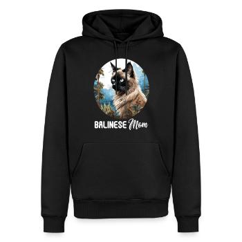 Chat balinais Balinesenkatze - Sweat à capuche Premium bio Homme - noir - Devant - Nico (187cm)