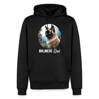 Chat balinais Balinesenkatze - Sweat à capuche Premium bio Homme - noir - Devant - Nico (187cm)