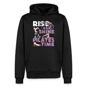 Instructeur de Pilates Teacher Rise - Sweat à capuche Premium bio Homme - noir - Devant - Nico (187cm)