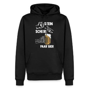 Pierre Ciseaux Couple Bière - Sweat à capuche Premium bio Homme - noir - Devant - Nico (187cm)