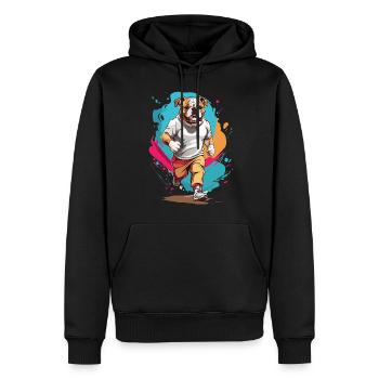 Bulldog Streetwear Jogging Esthétique Fitness - Sweat à capuche Premium bio Homme - noir - Devant - Nico (187cm)