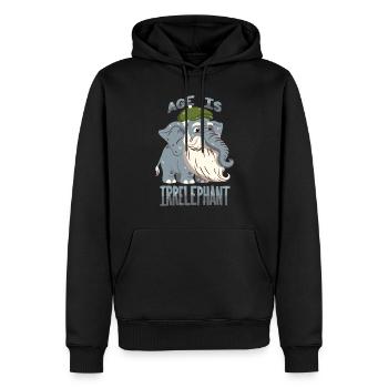 Elephant Pun for Seniors and Retirees - Men’s Premium Organic Hoodie - black - Front - Nico (187cm)