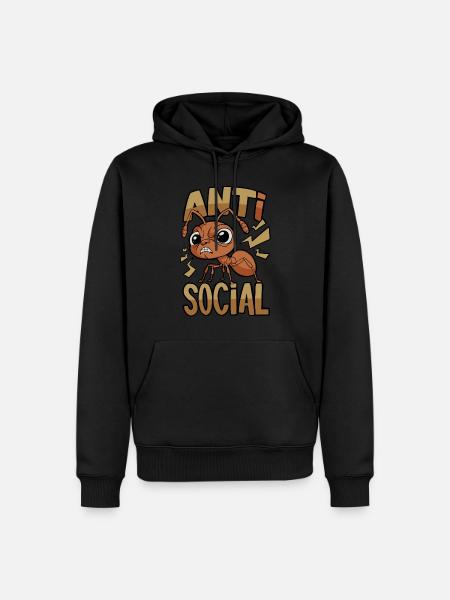 Fourmi antisociale - Sweat à capuche Premium bio Homme - noir