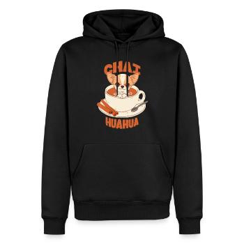 Chihuahua im Chai Latte - Männer Premium Bio Hoodie - Schwarz - Vorne - Nico (187cm)