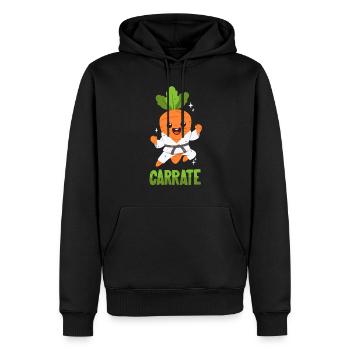 Karate Carrot - Pun - Men’s Premium Organic Hoodie - black - Front - Nico (187cm)