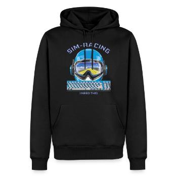 TASTATUR RENNHELM SIM RACING - Männer Premium Bio Hoodie - Schwarz - Vorne - Nico (187cm)