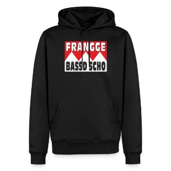 FRANGGE BASSD SCHO - Sweat à capuche Premium bio Homme - noir - Devant - Nico (187cm)