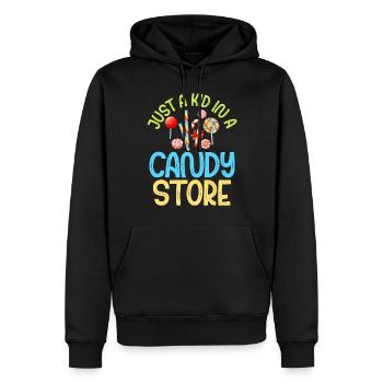 Candy Gift - Männer Premium Bio Hoodie - Schwarz - Vorne - Nico (187cm)
