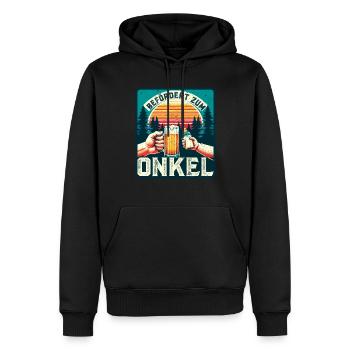 Werdender Onkel zukünftiger Befördert zum Onkel - Männer Premium Bio Hoodie - Schwarz - Vorne - Nico (187cm)