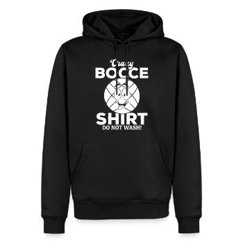 Crazy Bocce Shirt Ne pas laver - Funny Bocce Ball P - Sweat à capuche Premium bio Homme - noir - Devant - Nico (187cm)
