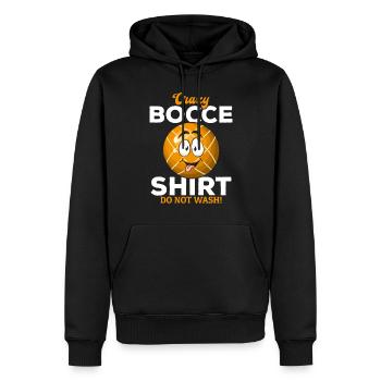 Crazy Bocce Shirt Do not wash - Funny Boccia - Männer Premium Bio Hoodie - Schwarz - Vorne - Nico (187cm)