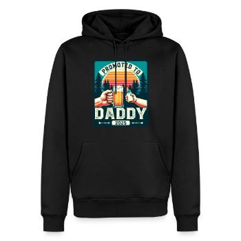 Futur papa chargement Future Papa 2025 - Sweat à capuche Premium bio Homme - noir - Devant - Nico (187cm)
